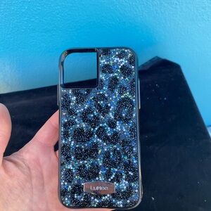 LuMee Sparkle Leopard Phone Case - Black and Silver iPhone 11 Pro